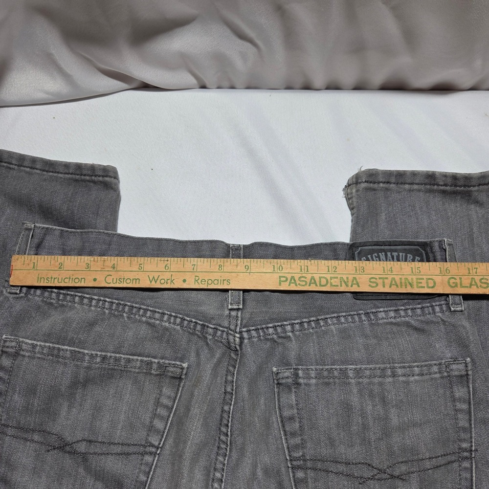 Signature by Levi Strauss & Co Mens Taper Fit Grey Denim Jeans 32x29 - Picture 7 of 8